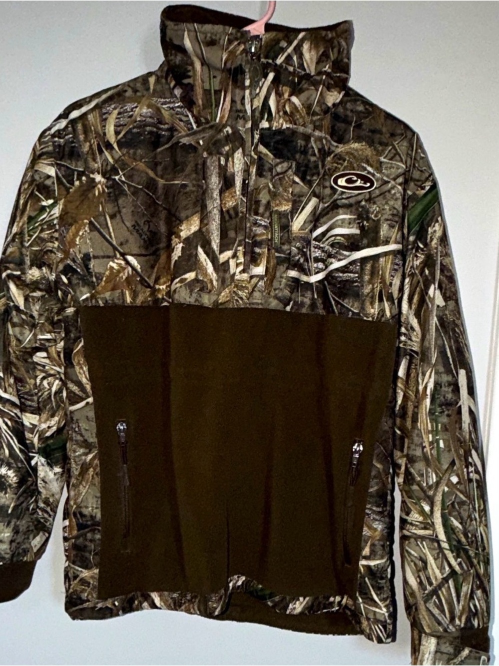 Camo Pullover Field Jacket with Olive Panel - Realtree Style